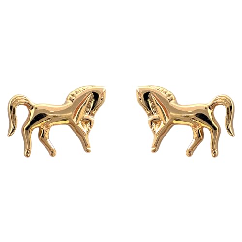 Boucles d'oreilles cheval en plaqué or 18 carats un cadeau femme symbolique et précieux
