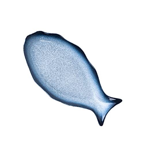 HEMOTON Assiette en Forme de Poisson - Plat créatif en céramique - Plat de Service pour Les Restaurants et la Maison - 30,5 cm