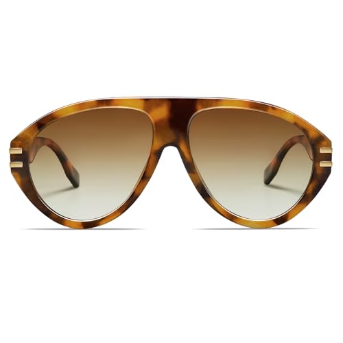 VANLINKER Polarized Retro Oversized Aviator Sunglasses Womens Mens Trendy 70s Vintage Sun Glasses VL98103