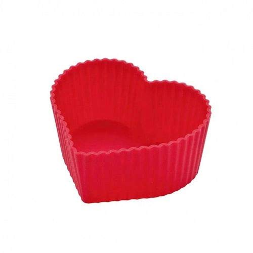Tuut, Linha Confeitaria, Jogo com 6 Formas De Silicone Vermelha, 6cm, Coração