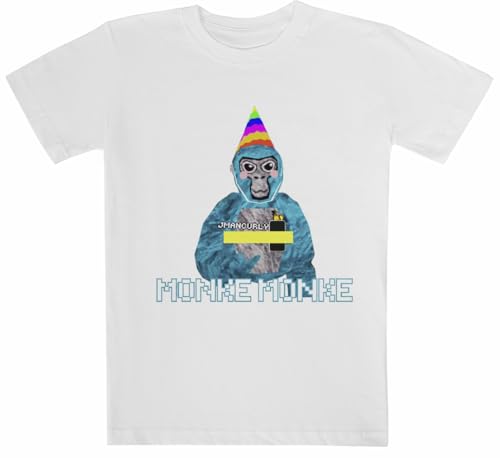 Gorilla Tag Jmancurly Monke Camiseta Blanca De Manga Corta para Niños