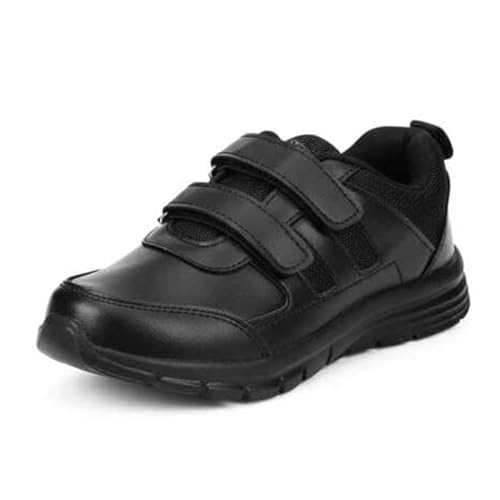 Image of DOCTOR EXTRA SOFT Lightweight EVA Unisex-Child /Kids /Adults Black & White School Uniform Shoe with Memory Foam Cushion & Adjustable Hook Loop| Formal,Casual,Running|Comfortable | Anti-Skid D-3005