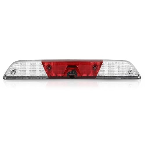 G-PLUS LED Third 3rd Brake Light w/Camera Stop Parking Lamp Compatible With Ford F250 F350 Super Duty 2017-2022 Rear Cargo Lamp High Mount Stop Light Clear & Red Lens