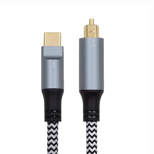 Xiwai USB-C - SPDIF Toslink ���I�[�f�B�I�P�[�u�� Opt �I�X Type-C - �f�W�^�����t�@�C�o�[�T�E���h�C���^�[�t�F�[�X �I�X �A�_�v�^���C���[ �f�X�N�g�b�v �m�[�g�p�\�R���p 180cm