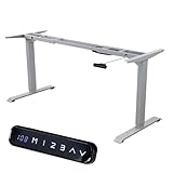 ALBATROS Schreibtisch-Gestell Lift S5S, Silber, 2X Motoren, elektrisch höhenverstellbar mit Memory-Funktion, Kollisionsschutz und Soft-Start/Stop