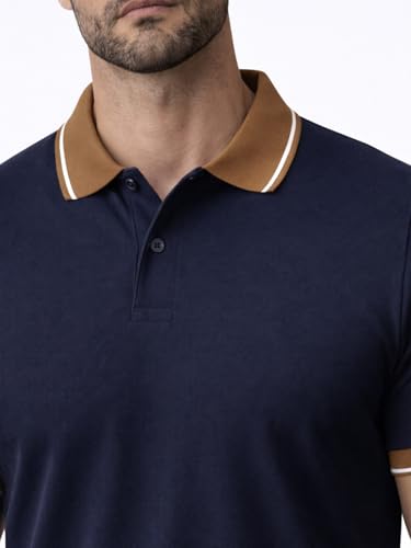 Image of Veirdo Pure Cotton Half Sleeves Regular Fit Plain Solid Classic Polo Colored Collar T-Shirt for Men (Colors: Olive, Black & White)