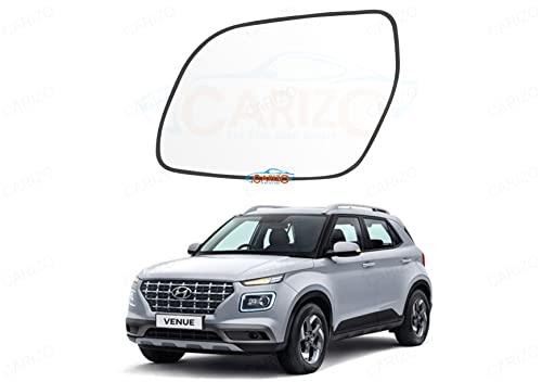 CARIZO ® Left/Passenger Side Rear View Mirror Glass Compatible for Hyundai Venue (2019-2022)