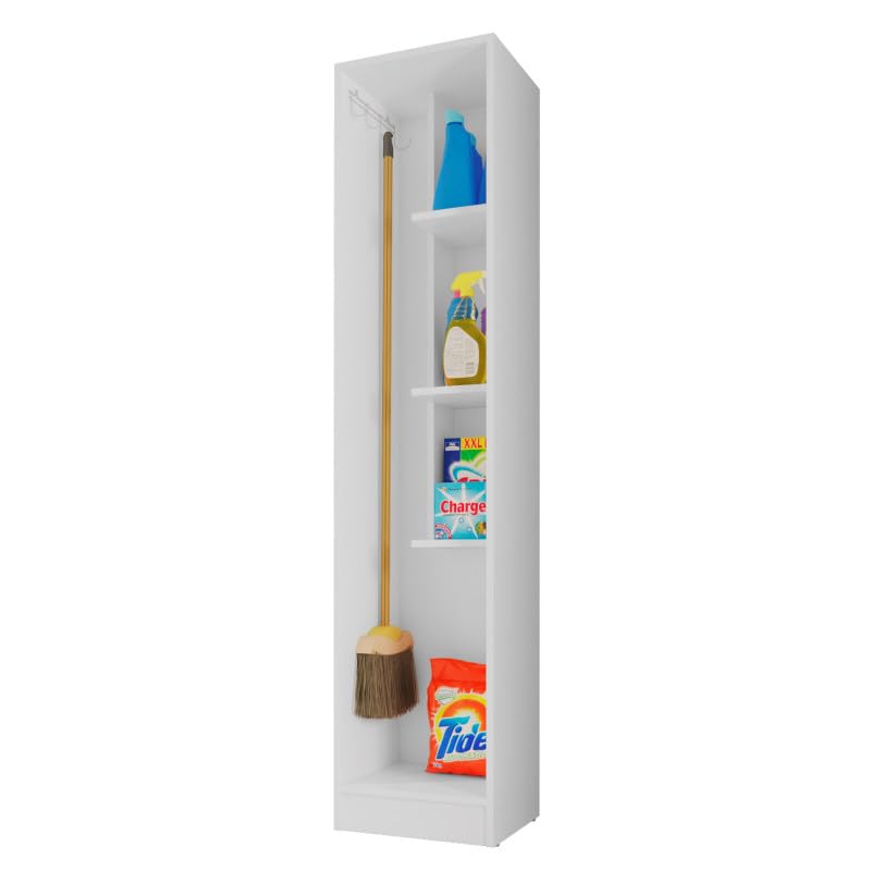 Armoire de Buanderie et Cellier Blanche 5 Niches Larg 35 Haut 170 Prof 31,8 cm