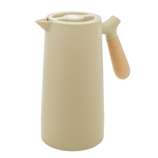 WOLFF Garrafa Térmica de Plástico com Cabo de Madeira New Nórdica 1L Menta - Mesa Posta - Itens Para Casa - Utensílios de Cozinha - Perfeita Para Café e Chá