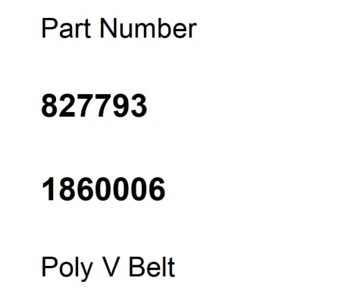 Miniatura 3 de 827793 1860006 Correa de transmisión de cepilladora compatible con cepilladoras de 13 pulgadas de grosor Poly V Belt 2PCS