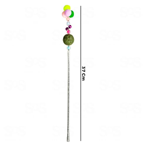 Varinha para Gatos com Catnip (erva para gatos) Bolinhas Coloridas e Penas, Brinquedo Interativo par