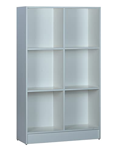 Image of DeckUp Meritus-L 3-Shelf Engineered Wood Book Shelf and Display Unit (White, Matte Finish)