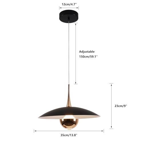 Image of Modern Black Pendant Lighting Fixture Mini Metal Ceiling Light Adjustable Modern Hanging Lamp for Kitchen Bedroom Living Room