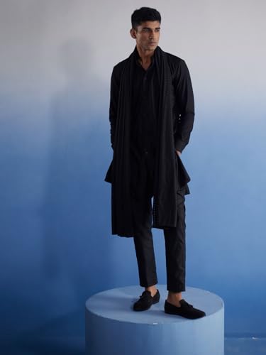 Image of VASTRAMAY Men's Net Kurta, Pyjama and Dupatta Set