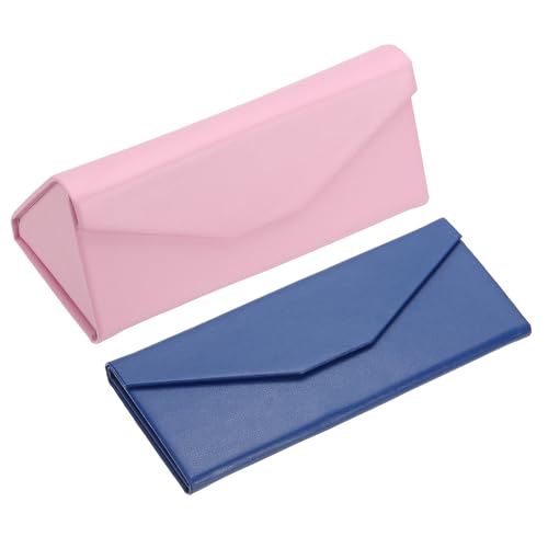 Image of PATIKIL Foldable Glasses Case, Triangle Magnetic Sunglasses Organizer Case PU Leather Hard Eyeglass Case for Women (2 Pcs)