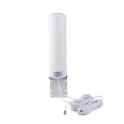 WSOLDMA Antena externa 4G LTE de 10-12dBi 698-2700MHz 4G 3G 2G Antena exterior Dual Slider SMA macho 5m/16.4ft Cable para módem router