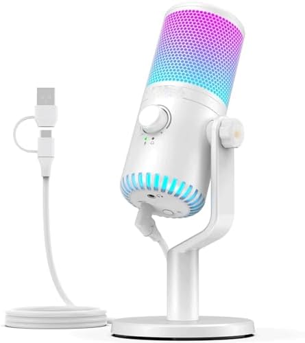 RGB Microphone Gaming Computer Mic with Gain and Lighting image 2