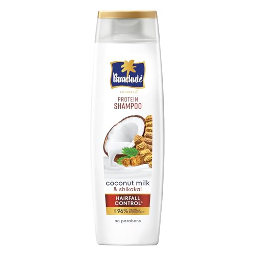 Image of Parachute Advansed Protein Shampoo with Coconut Milk & Shikakai | Up to 96% Hair Fall Reduction & up to 23X Hair Fall Control | Protein Lock Technology | Paraben free | For Men & Women | 80ml