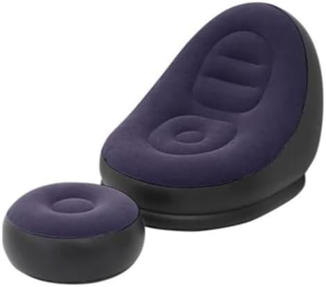 Kit Sofá Inflável Poltrona Fitness + Puff Apoio Pés + Bomba Infla...
