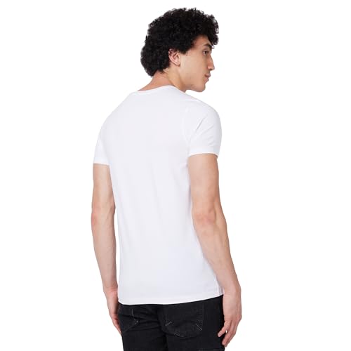 Image of Spykar Men's Slim Fit Round Neck Half Sleeve Solid Casual T-Shirt