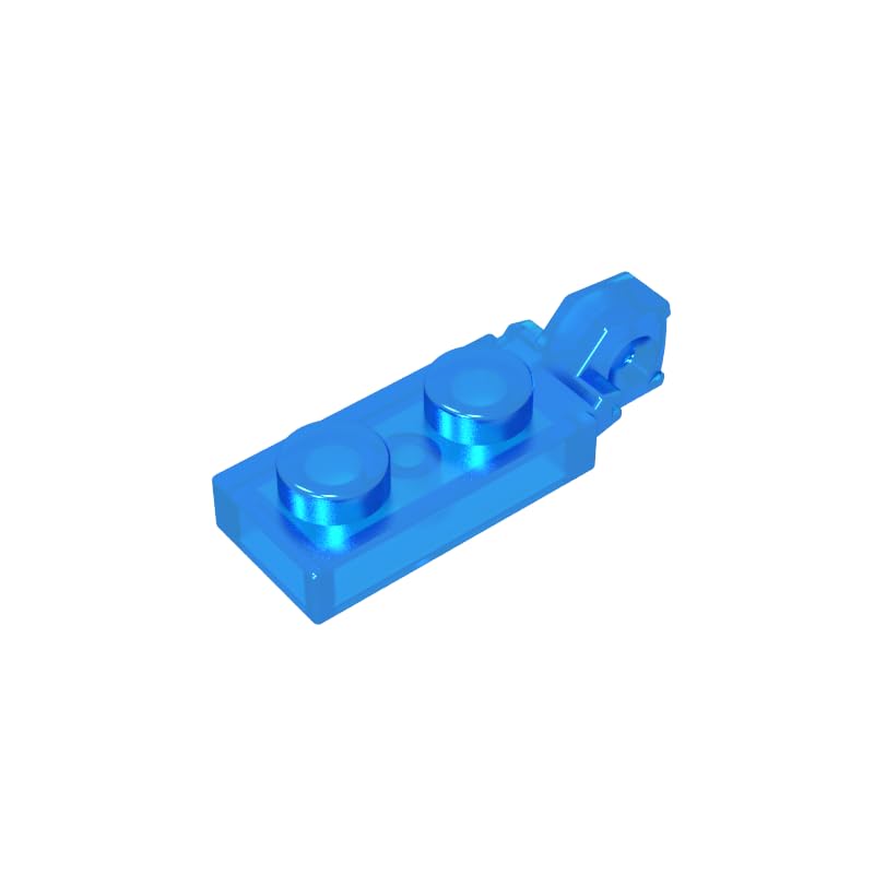 44301 Hinge Plate 1X2 Locking with 1 Finger On End, without Groove 50 Pieces High-Precision MOC Building Bricks Replacement Parts Compatible with Lego bricks GDS-820 Trans-Dark Blue