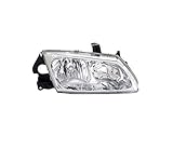 Faros VP1303P Faro derecho faro lado pasajero montaje proyector luz delantera lámpara coche luz cromo LHD compatible con Nissan Almera II 2000 2001 2002