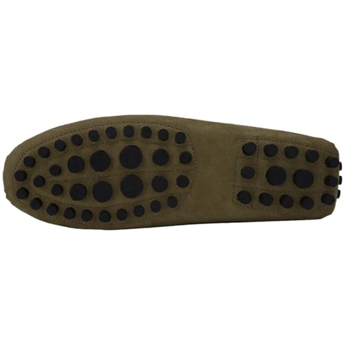 Image of ANUFER Men's Suede Leather Penny Loafers Comfort Driving Shoes Moccasin Slippers