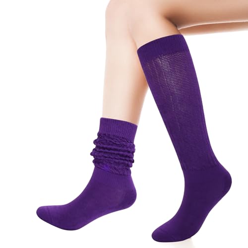 Image of Gvhntk Slouch Socks Women 80s 90s Scrunch Socks Extra Long Slouchy Sock Knee High Sock