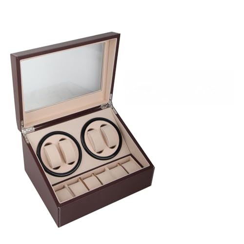 SUNGOOYUE Assista Winder para 4 Relógios Automáticos Motor Silencioso Múltiplo de Rotação para Assistir Estojo de Armazenamento (Padrões europeus (tensão 100-240V Saída de)