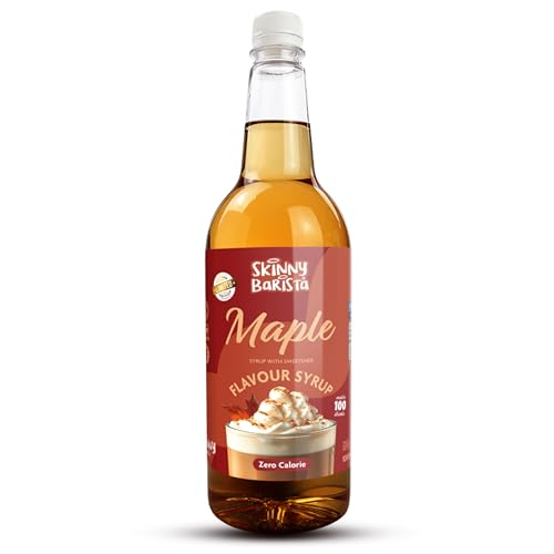 Skinny Barista Maple Coffee Syrup Zero Calorie 1L Sugar Free Syrup For Coffee Tea Hot Chocolate Shakes & Desserts Vegan-Friendly Gluten-Free & Fat-Free
