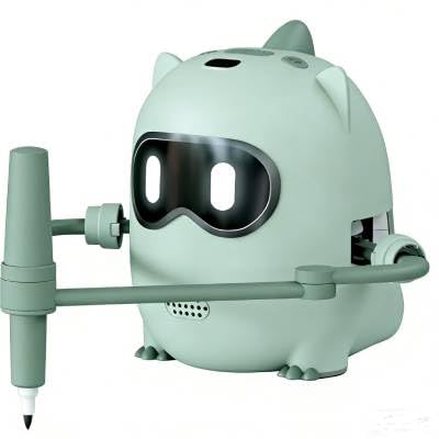 Charmofun Robot Dessinateur Enfant, 200 Cartes d'apprentissage, Robot de Dessin pour Enfants avec Reconnaissance par Caméra, Jouet Éducatif Montessori pour Garçons Filles à Partir 3+ Ans (Vert)