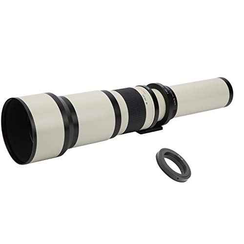 Teleobiettivo da 650-1300 mm F8-F16 con Anello Adattatore 8 Elementi in 5 Gruppi Obiettivo con Messa a Fuoco Manuale per Attacco AI per Fotocamera con AI