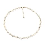 K-Elewon Natural Freshwater Pearl Choker Necklace for Women Dainty 18K Gold Plated Baroque Pearl Necklaces Handmade Jewelry Gift CH01-01