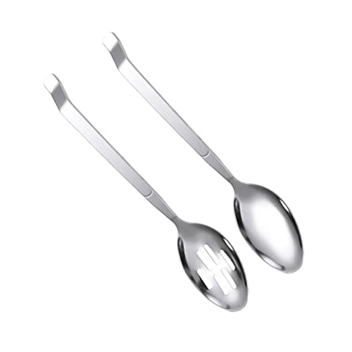 STOBAZA Hotel/restaurant Grade 2pc Stainless Steel Serving Spoon Set Colander Salad Spoons