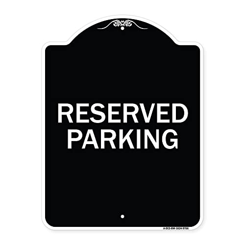 SignMission Designer Series Sign - Reserved Parking 1 | Black & White 18" x 24" Heavy-Gauge Aluminum Architectural Sign | Protect Your Business & Municipality | Made in The USA