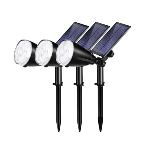 Solar Christmas Lights Outdoor,IP65 Waterproof,9 Modes Solar Powered Spot Lights,Solar Spotlight Color Changing for Yard Landscape Lighting Wall Lights Auto On/Off for Pathway Garden,3 Pack