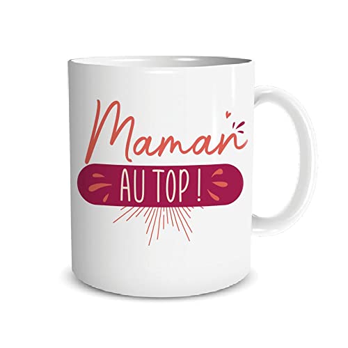 STC Mum au Top Ceramic Coffee Mug 9.5 cm White