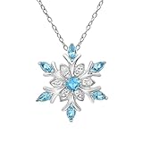 Amanda Rose Collection Snowflake Pendant-Necklace made with Austrian Crystals in Sterling Silver on an 18in. Sterling Silver Chain