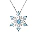 Amanda Rose Collection Sterling Silver Blue and White Snowflake Pendant Necklace with Swarovski Crystals