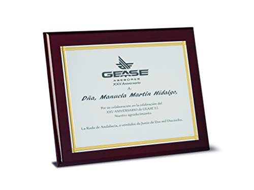 Placa chapa LATÓN grabada homenaje agradecimiento jubilación conmemorativa PLACAS PARA REGALO