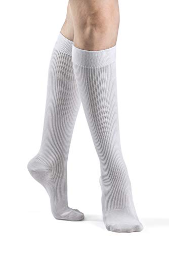 SIGVARIS Women's Casual Cotton 146 Calf High Compression Socks 15-20mmHg