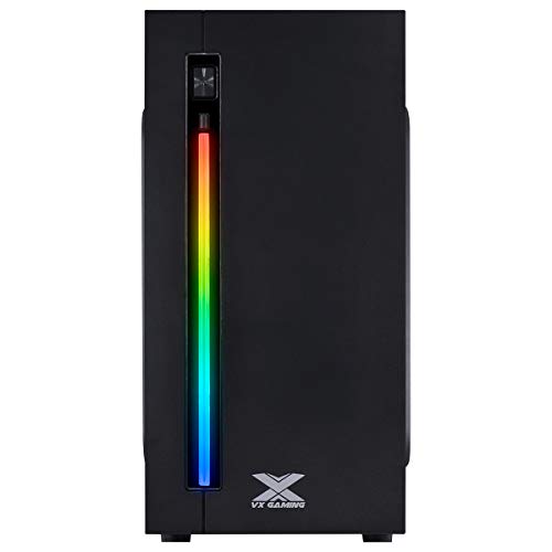 GABINETE GAMER VX GAMING AUSTRALIS PRETO FRONTAL COM FITA LED RGB