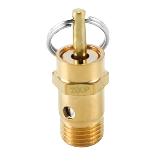 Nicear Válvula de seguridad BSP de 1/4', 145 PSI, 10 BAR - Válvula de alivio de presión de latón para compresor de aire, válvula de retención bidireccional de 12,5 mm
