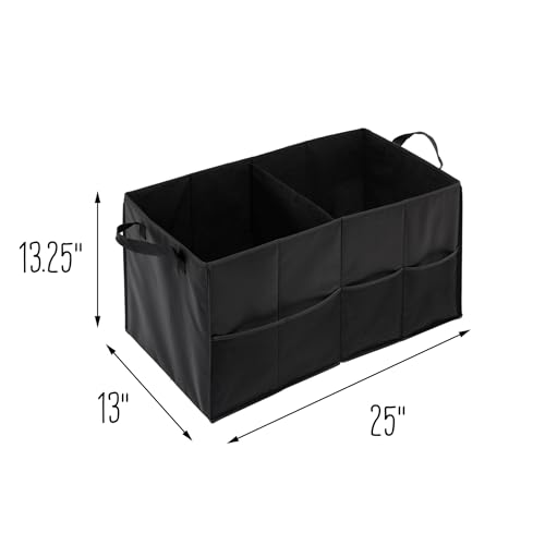 Honey-Can-Do SFT-01166 Soft Storage Chest, Black Folding Car Trunk Organizer