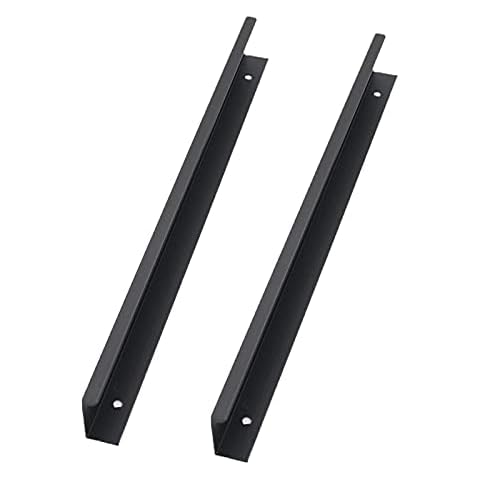 2 Stück Versteckter Schrankgriff Möbelgriffe Schwarz Aluminium Türklinken Modernes Küchengriffe Türgriff Schubladengriff Knöpfe für Kleiderschrank,Schlafzimmer Cover