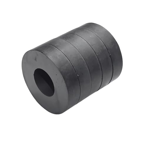 Imán de ferrita de dona anillo 55 X 24 X 12 mm (5 Pack),Iman ceramico de anillo para Refrigerador, hogar, oficina, taller, proyectos escolares.