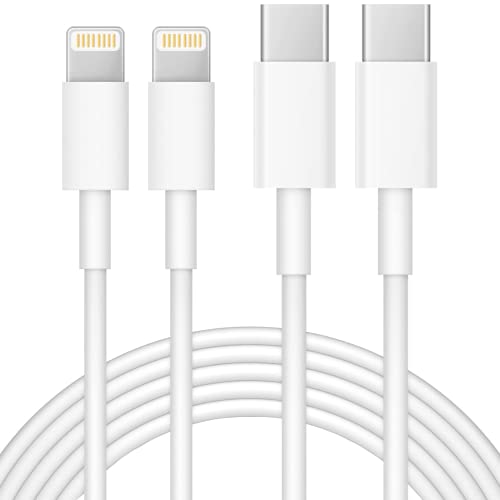 USB C to Lightning Cables [MFi Certified] Fast Charger Cable 2-Pack 6 Ft Type C to Lightning Coble Fast Charging Compatible with iPhone 14 13 12 11 SE Max XS XR X, iPad mini Air, iPod, AirPod