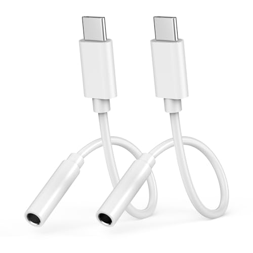 iPhone 17 16 15 Kopfhörer Adapter, 2 Stück [MFi Zertifiziert] Adapter USB C auf Klinke USB C auf 3,5‑mm-Kopfhörer­anschluss Adapter Aux Audio für iPhone 17/17 Pro/17 Pro Max/Air/16e/16 15 Pro Max