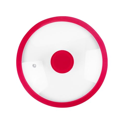 YWJLQH Coperchio Universale Coperchio per Padella Coperchio per Padella in Vetro temperato Accessori da Cucina Parti per pentole Coperchio per Padella, Rosso, 33cm