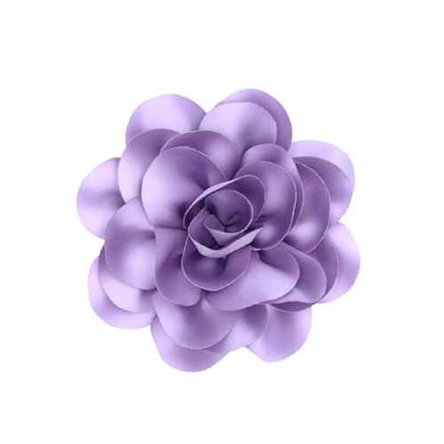 Image of Rose Flower Large Brooch Pin,Vintage Dainty Satin Fabric Camellia Lapel Pins Handmade Big Flower Collar Pins Wedding Party Dance Dress Suit Clothes Accessories Jewelry for Women